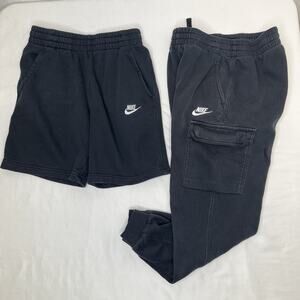 Nike Boys Set Of Bermudas Short & Sweatpants Size L Black, cozy, outdoor, casual